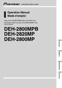 Pioneer DEH-2800MP (MPB) / DEH-2820MP