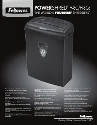 Fellowes Powershred H 8C