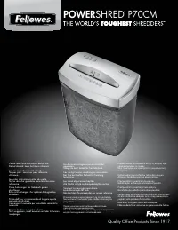 Fellowes Powershred P70CM