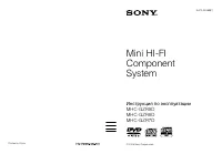 Sony MHC-GZR8D