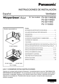 Panasonic FV-1115VK3 with FV-VS15VK1