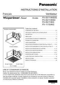 Panasonic FV-1115VK3 with FV-VS15VK1