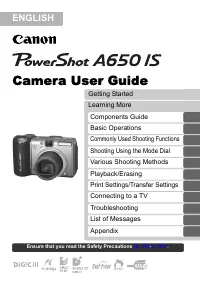 Canon Powershot A650 IS 