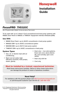 Honeywell FOCUSPRO TH5320C 