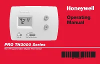 Honeywell PRO TH3000 