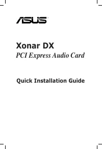 Asus PCI Express Audio Card Xonar DX 