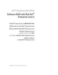 Dell Software RAID with Red Hat Enterprise Linux4 