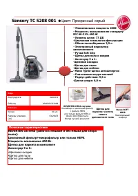 Hoover SENSORY TC 5208 001 
