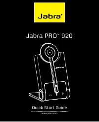Jabra PRO 920 Quick Start Guide 