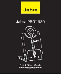 Jabra PRO 930 Quick Start Guide 