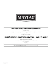 Maytag BUILT-IN ELECTRIC SINGLE AND DOUBLE OVENS 