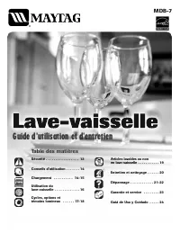 Maytag Dishwasher MDB-7 
