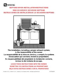 Maytag MDG9800AWQ Installation 