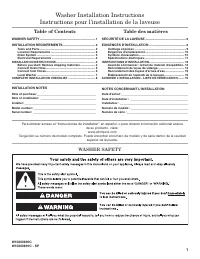 Maytag MVWC350WW Installation 