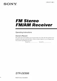 Sony STR-DE698
